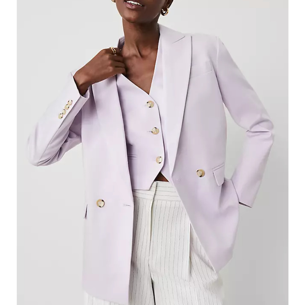 NEW ANN TAYLOR ORCHID HUSH PURPLE MODERN BLAZER JACKET SZ 4